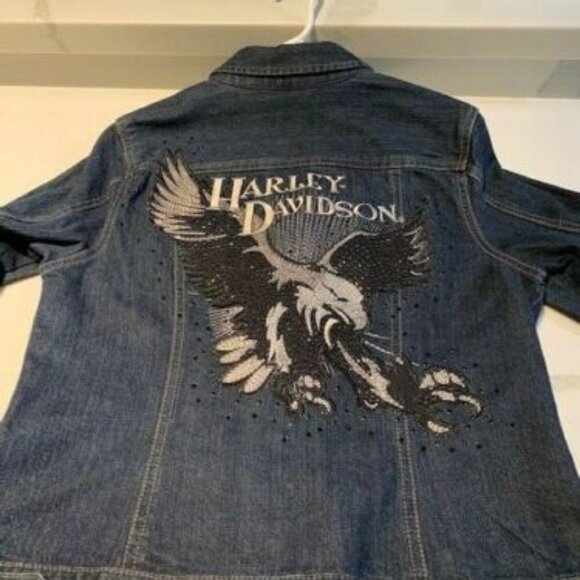 Harley-Davidson Jackets & Blazers - Harley Davidson Women's Denim Bling Eagle Jacket​​​​​​​​